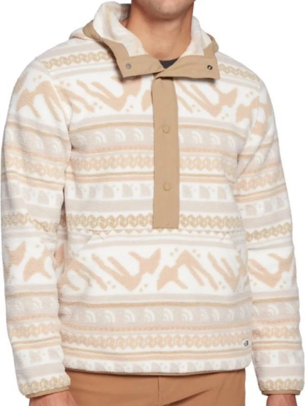 The North Face Men's Campshire Gardenia Fleece Half Snap Pullover Hood XL